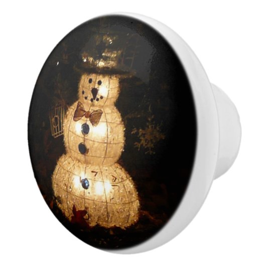 Snowman Holiday Light Display Keramikknauf (Rechts)