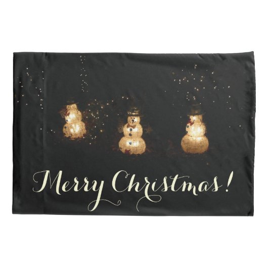 Snowman Holiday Light Display Kissenbezug (Rückseite)