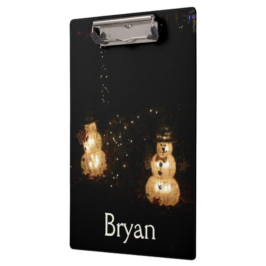 Snowman Holiday Light Display Klemmbrett (Links)