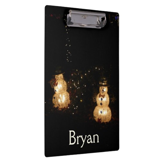 Snowman Holiday Light Display Klemmbrett (Rechts)