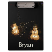 Snowman Holiday Light Display Klemmbrett (Vorderseite)