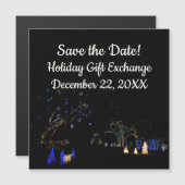 Snowman Holiday Light Display Magnetkarte (Vorne/Hinten)