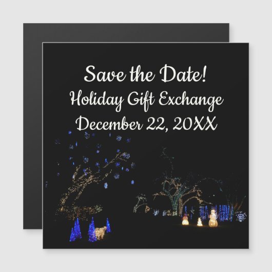 Snowman Holiday Light Display Magnetkarte (Vorne/Hinten)