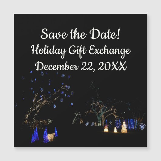 Snowman Holiday Light Display Magnetkarte (Vorderseite)