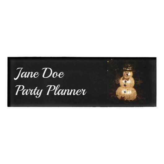Snowman Holiday Light Display Namenschild (Vorderseite)