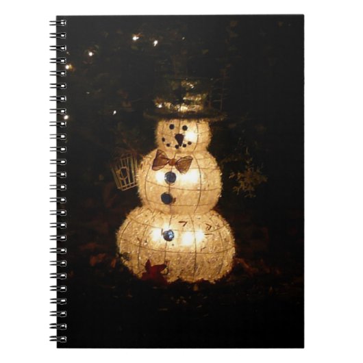 Snowman Holiday Light Display Notizblock (Vorderseite)