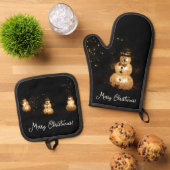 Snowman Holiday Light Display Ofenhandschuh & Topflappen-Set (Oben Unten)