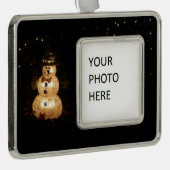 Snowman Holiday Light Display Rahmen-Ornament Silber (Rechts)