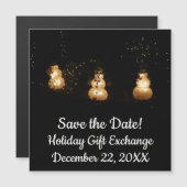Snowman Holiday Light Display Save the Date Magnetkarte (Vorne/Hinten)