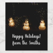 Snowman Holiday Light Display Weinetikett (Einzelnes Label)