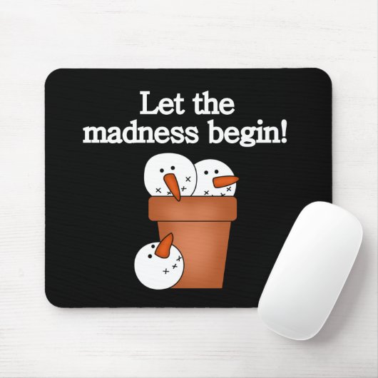 Snowman Holiday Madness Mousepad (Mit Mouse)