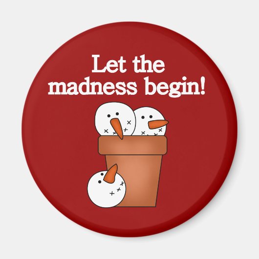 Snowman Holiday Madness T - Shirt und Geschenke Magnet (Vorne)