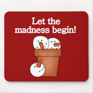 Snowman Holiday Madness T - Shirt und Geschenke Mousepad