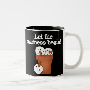 Snowman Holiday Madness Zweifarbige Tasse
