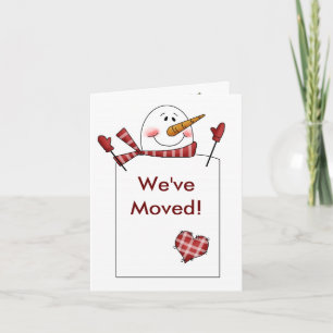 SNOWMAN Holiday Neue Zuhause Moving Card Feiertagskarte