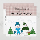 Snowman Holiday Party Einladung (Vorne/Hinten)