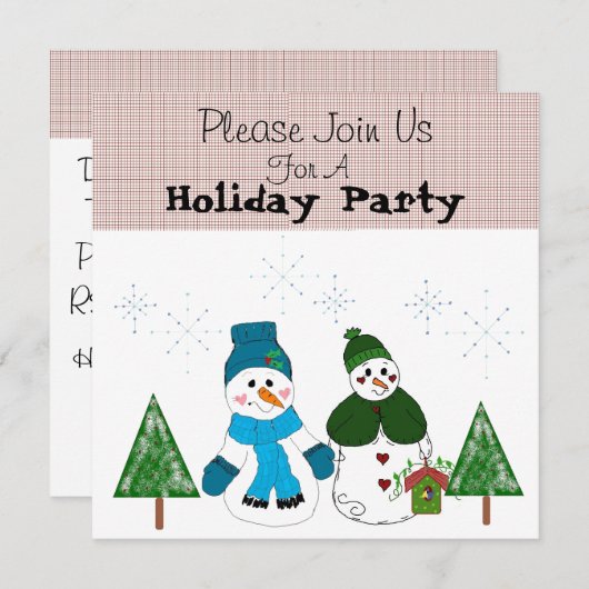 Snowman Holiday Party Einladung (Vorne/Hinten)