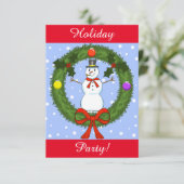 Snowman Holiday Party Einladung (individuell einst (Stehend Vorderseite)
