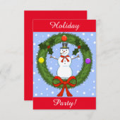 Snowman Holiday Party Einladung (individuell einst (Vorne/Hinten)