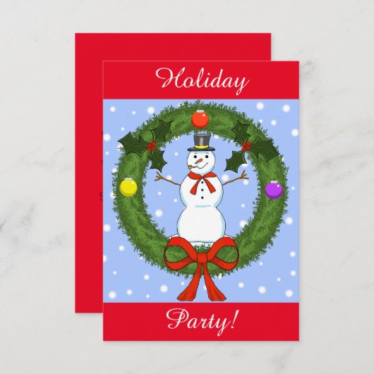 Snowman Holiday Party Einladung (individuell einst (Vorne/Hinten)