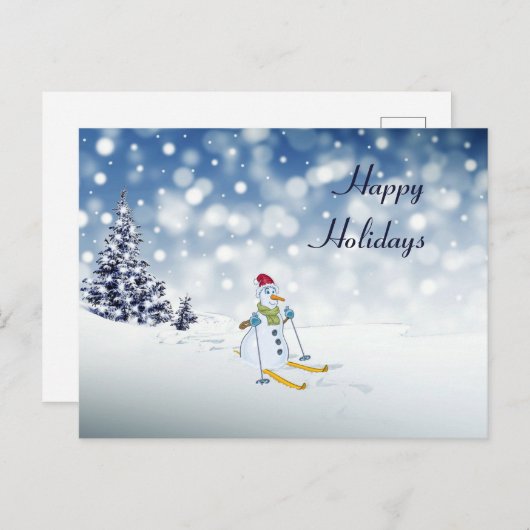 Snowman Holiday Postcard Postkarte (Vorne/Hinten)
