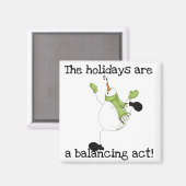 Snowman Holiday Spaß Magnet (Vorderseite/Rückseite)