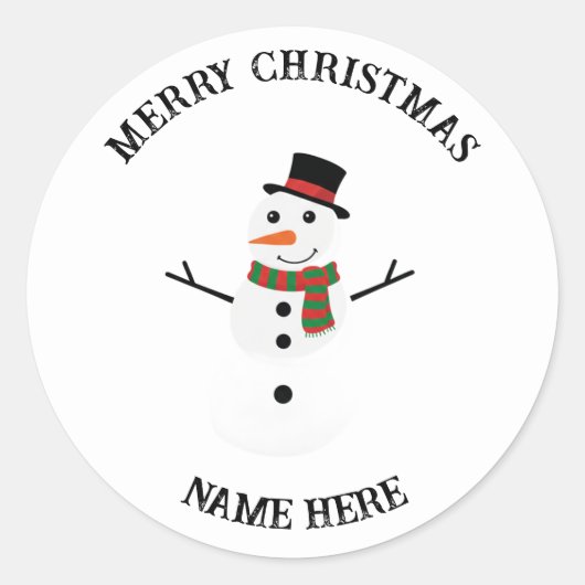 Snowman Holiday Sticker | Custom Christmas Gift  (Vorderseite)