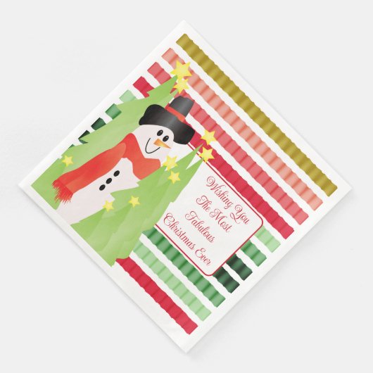 Snowman Holiday Themed Serviette (Ecke)