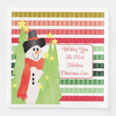 Snowman Holiday Themed Serviette (Vorderseite)