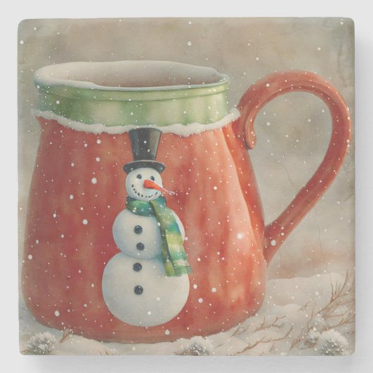 Snowman Holiday Weihnachten Untersetzer (Vorderseite)