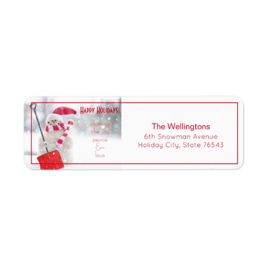 Snowman Holiday White Return Address Label (Vorne)