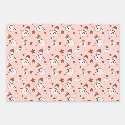 Snowman Holiday Wrapping Paper Geschenkpapier Set (Vorderseite)