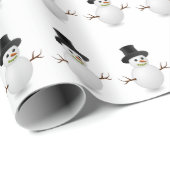 Snowman Holiday Xmas Weihnachten Modern Geschenkpapier (Rolleneckpunkt)