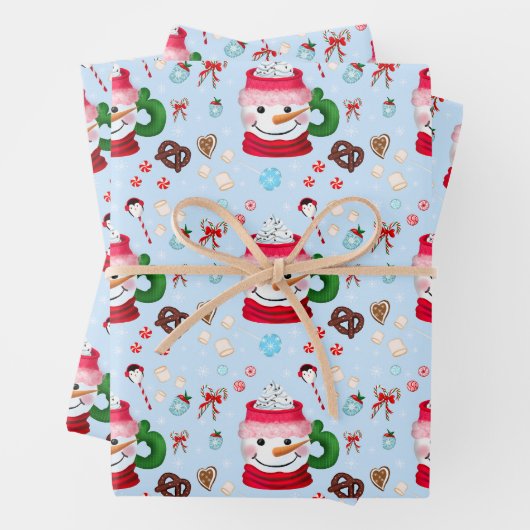Snowman Hot Chocolate Fun Geschenkpapier Set (Beispiel)