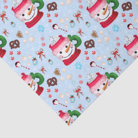 Snowman Hot Chocolate Fun Seidenpapier (Detail)