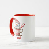 Snowman Hot Cocoa Christmas Candy Cane Marshmallow Tasse (Vorderseite Links)
