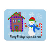 Snowman & House #1 Magnet (Horizontal)