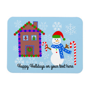 Snowman & House #1 Magnet