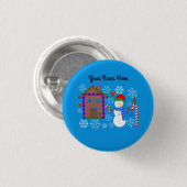 Snowman & House #2 Button (Vorne & Hinten)