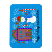 Snowman & House #2 Magnet (Vertikal)