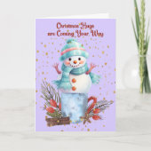 Snowman Hugs Weihnachtskarten Karte (Vorderseite)