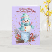 Snowman Hugs Weihnachtskarten Karte (Gelbe Blume)