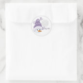 Snowman-Hut-Tag Runder Aufkleber (Tasche)