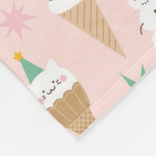 Snowman Ice Cream Cones Weihnachtsmuster Fleecedecke (Ecke)