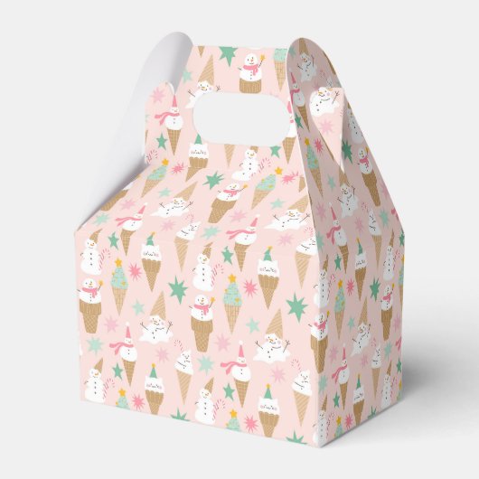 Snowman Ice Cream Cones Weihnachtsmuster Geschenkschachtel (Rückseite)