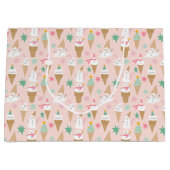 Snowman Ice Cream Cones Weihnachtsmuster Große Geschenktüte (Vorderseite)