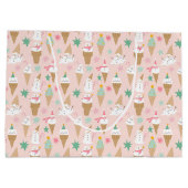 Snowman Ice Cream Cones Weihnachtsmuster Große Geschenktüte (Rückseite)