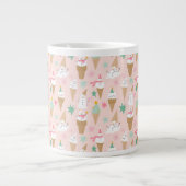 Snowman Ice Cream Cones Weihnachtsmuster Jumbo-Tasse (Vorderseite)