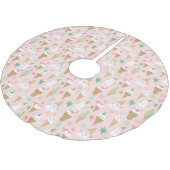 Snowman Ice Cream Cones Weihnachtsmuster Polyester Weihnachtsbaumdecke (Schrägansicht)