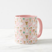 Snowman Ice Cream Cones Weihnachtsmuster Tasse (VorderseiteRechts)